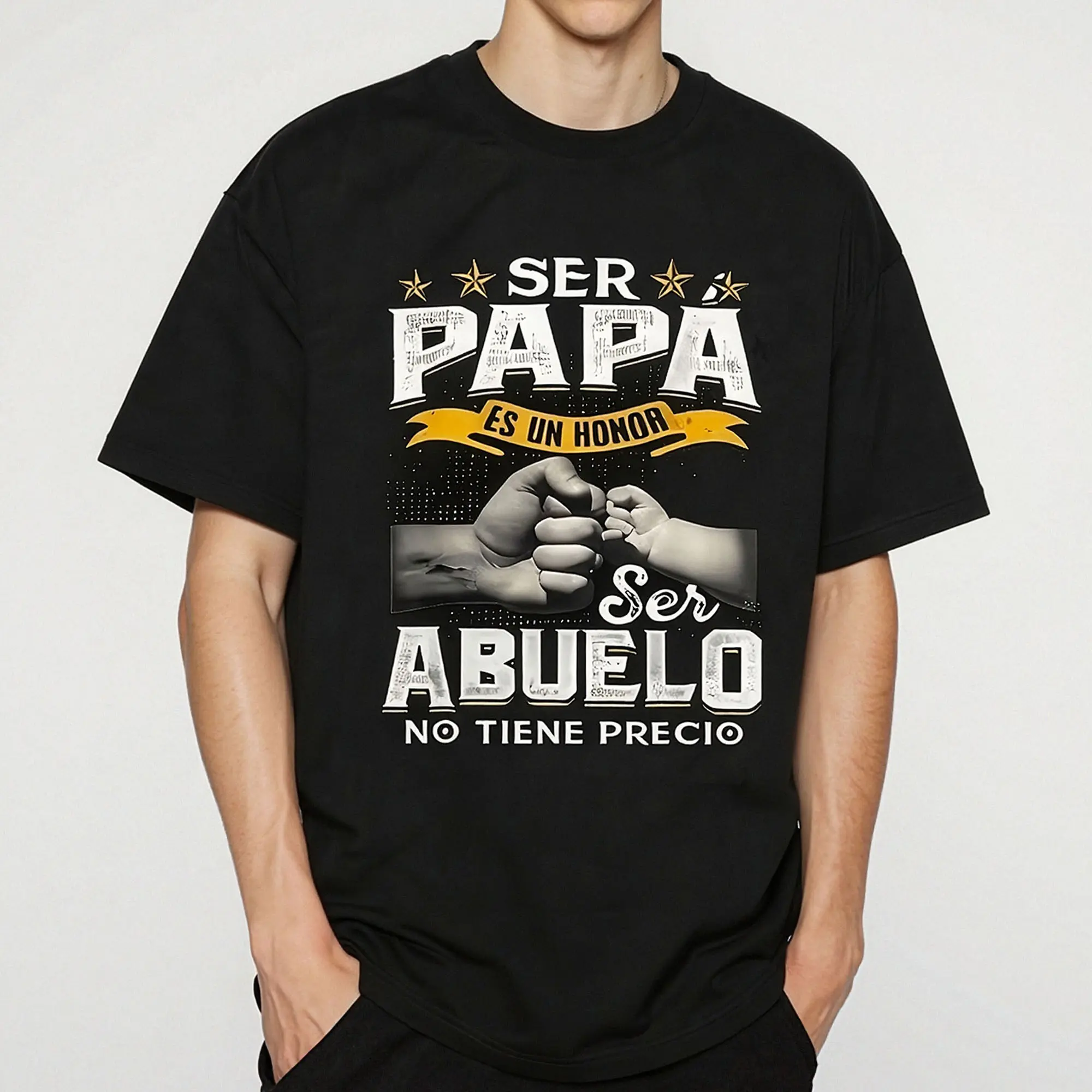 Funny Grandpa Shirt, Gift For Grandfather, Ser Papa Es Un Honor Ser Abuelo No Tiene Precio Spanish T-Shirt Menswear Casual Cotton Top Classic Fabric