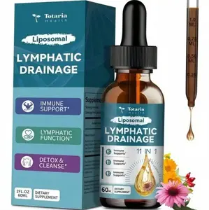 Liposomal Lymphatic Drainage Drops  - 11 In 1 Organic Lymphatic Drainage Supplement with Burdock Root, Echinacea, Elderberry, Calendula, Cleavers Herb,Dandelion Supports Lymphatic Health 2 FL.OZ Healthcare Natural