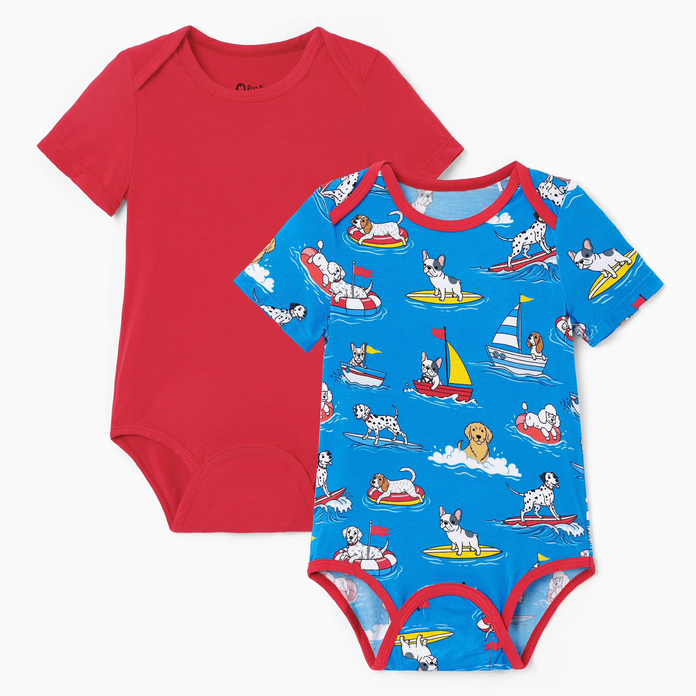 PATPAT Baby Bodysuits Supersoft Bamboo Viscose - Short Sleeve Boys and Girls - Newborn Infant Unisex Clothes Pack