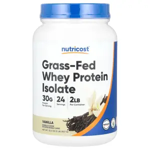 Nutricost Grass-Fed Whey Protein Isolate, Vanilla, 2 lb (907 g)