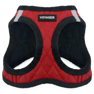 Voyager Step-In Plush Faux Leather Dog Harness - Premium Stylish No Pull Pet Vest for Small Medium Large Dogs Cats | Adjustable Chest 10-34 Inches | Easy Step-In Design by Best Pet Supplies