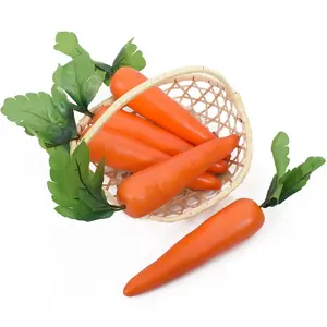 Artificial Carrots 5Pcs Fake Simulation Carrots Lifelike Vegetables Fruit for Easter Home Kitchen Farm Party Table Decoration