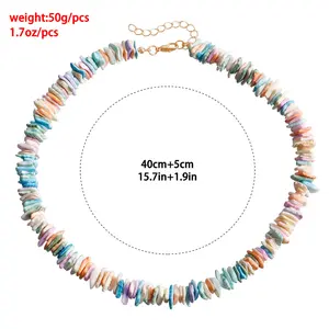 European and American cross-border jewelry fashion natural broken shell necklace personality hand-worn irregular shell clavicle chain ins