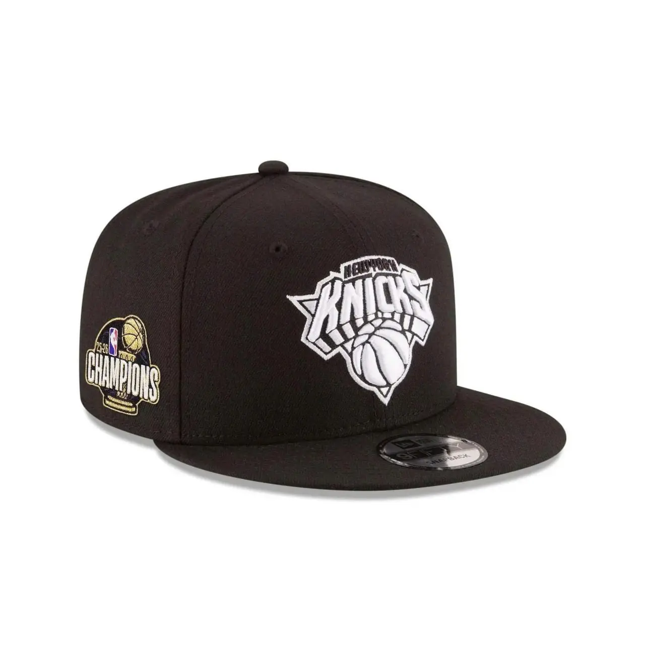 New Era NBA New York Knicks 9FIFTY Snapback Cap Black NBA Champions Side Patch Flat Brim Adjustable Basketball Hat Streetwear Hip Hop Vintage Trendy TikTok Viral Unisex Baseball Cap Gorras Urban Fashion