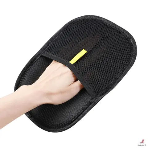 INDIGO PET CO Double-Sided Pet Hair Removal Glove Eco-Friendly Reusable Static Cling Mesh Microfiber for Couch Bed Car Interior Dog Bedding