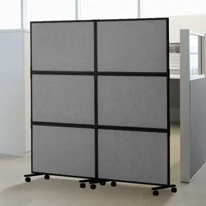 VEVOR Office Divider, 2 Panel Office Partition, Freestanding Office Divider Wall Partition Privacy Divider Reduce Noise and Room Separation, Dark Grey