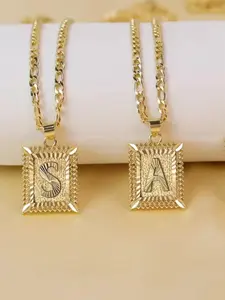 Letter Charm Pendant Necklace, Fashion Jewelry for Party, Daily Clothing Decor, Trendy All-match & Exquisite Jewelry for Birthday Gift
