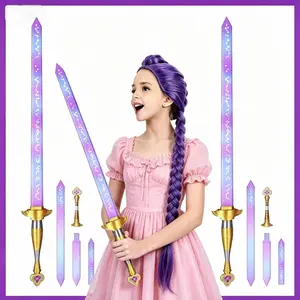 3D printed portable Korean pop music large purple telescopic Lumi sword, lightweight and portable, fun and space-saving, a stress-relieving telescopic sword toy, a role-playing fantasy accessory, a movie collector's gift, and a Halloween costume accessory