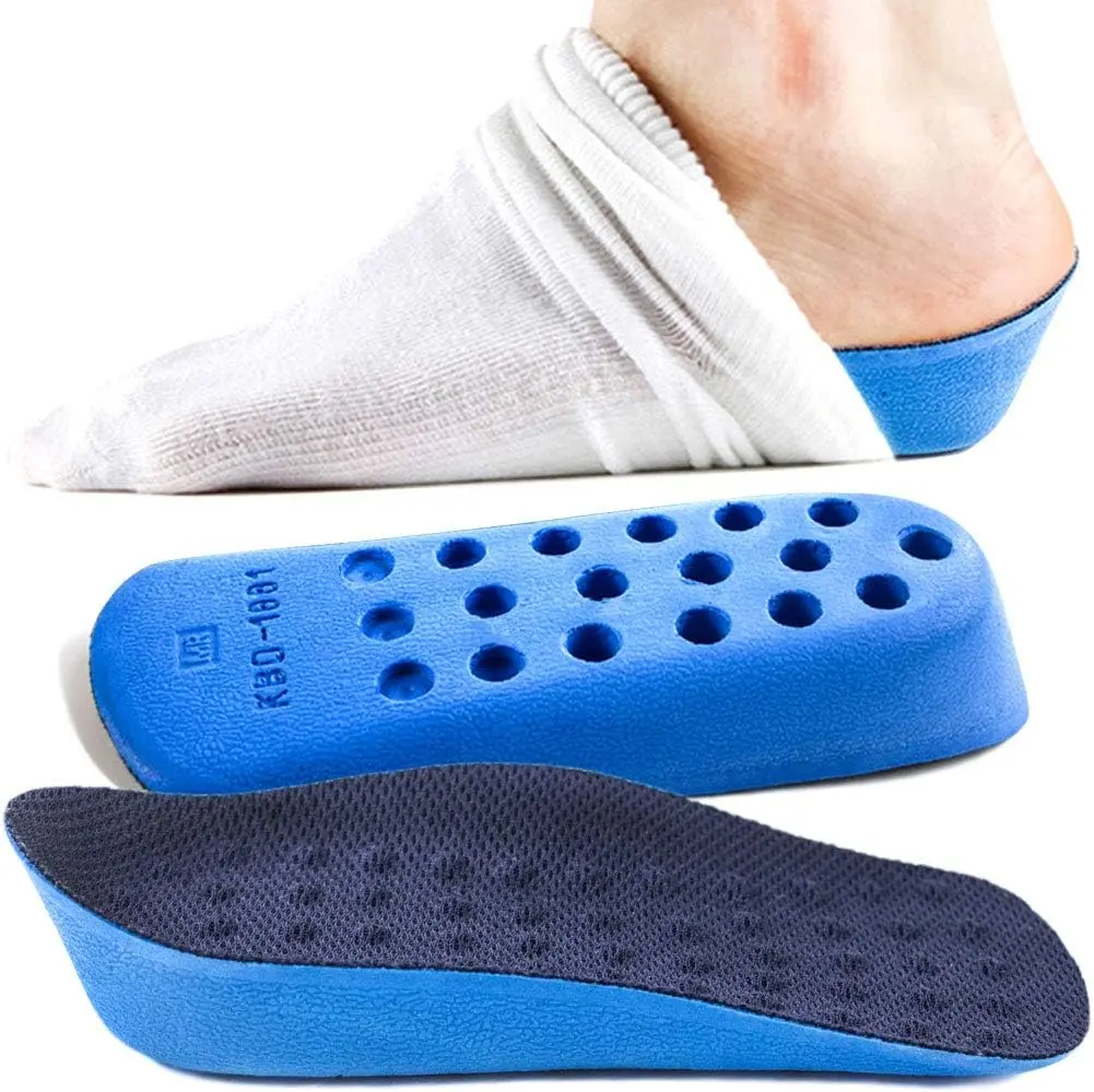 Height Increase Insoles (Can be Worn in Socks), Arch Support Half Inserts Shock Absorption Heel Lifts Cushion Pads for Men & Women (Large)