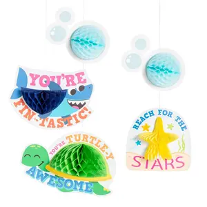 46" Under the Sea Honeycomb Ceiling Decorations - 5 Pc.