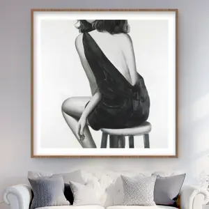 212 MAIN Artistic Wood-Framed Matted Photo Print Wall Art (48x48 in) - Pretty Woman Artwork, Art Wall Decoration, Home Room Decor, Ideal Gift (Model C1FM4848NESYD7)