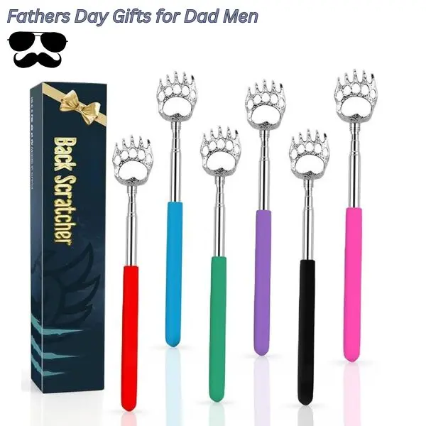 6 Pack Body Care Back Scratchers for Adults, Fathers Day Gifts for Dad, White Elephant Gifts, Stocking Stuffers