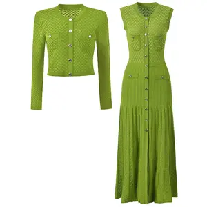 Jessica Bara Azumi Cardigan Top and Maxi Dress Two Piece Set