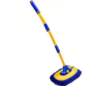 Upgrade Car Wash Brush with Long Handle 15° Curved for Roof Cleaning 90° Rotating Mop Head Scratch-Free Replacement Head Blue