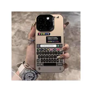 Fashion Keyboard Design Phone Case, Inspirational Phrase Pattern Phone Protective Cover, Phone Accessories Compatible With IPhone 16 15 14 13 12 11 Pro Max XS XR