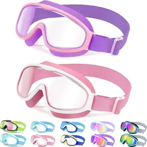 Kids Goggles with Comfort Fabric Strap, Kids Swim Goggles Wide View Anti-Fog/UV No Leaking Swimming Goggles for 3-14