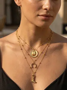 3 pcs Women's Western Cowboy Boots & Hat Set, Gold/silver Color Pendant Necklace, Perfect Gift for Women, Daily Wear, Parties, Friends