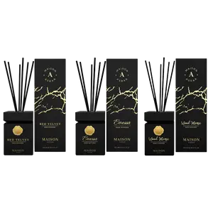 (3pc Bundle Pack) Red Velvet + Emessa + Wood Intense Maison Asrar Reed Diffuser, 250ml