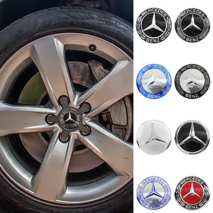 4pcs 56mm 60mm 65mm Aluminum Mercedes Benz Models Car Wheel Hub Center Cap Stickers Emblem Badge Decoration Decals For Mercedes Benz A B C E Class W204 W205 W212 W213 W221 W166 W177 W246 GLA GLC CLA Auto Styling Accessories
