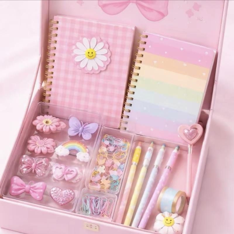 Commodity Box with Wallet Hair Tie ClawClips Hair Clip Necklace Earrings Press On NailHair Drying Cap Bracelets and Notebook