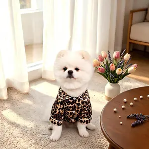 SPICE PAWS Leopard Print Dog & Cat Pajamas - Shirt-Style Pet Loungewear, Stylish Clothing for Small Medium Pets