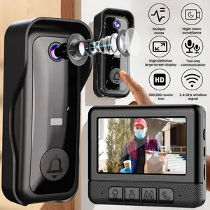 X6-F Smart Video Doorbell with 4.3 Inch Color Screen, HD Video Intercom Monitor, Night Vision, Waterproof Design, Long Battery Life