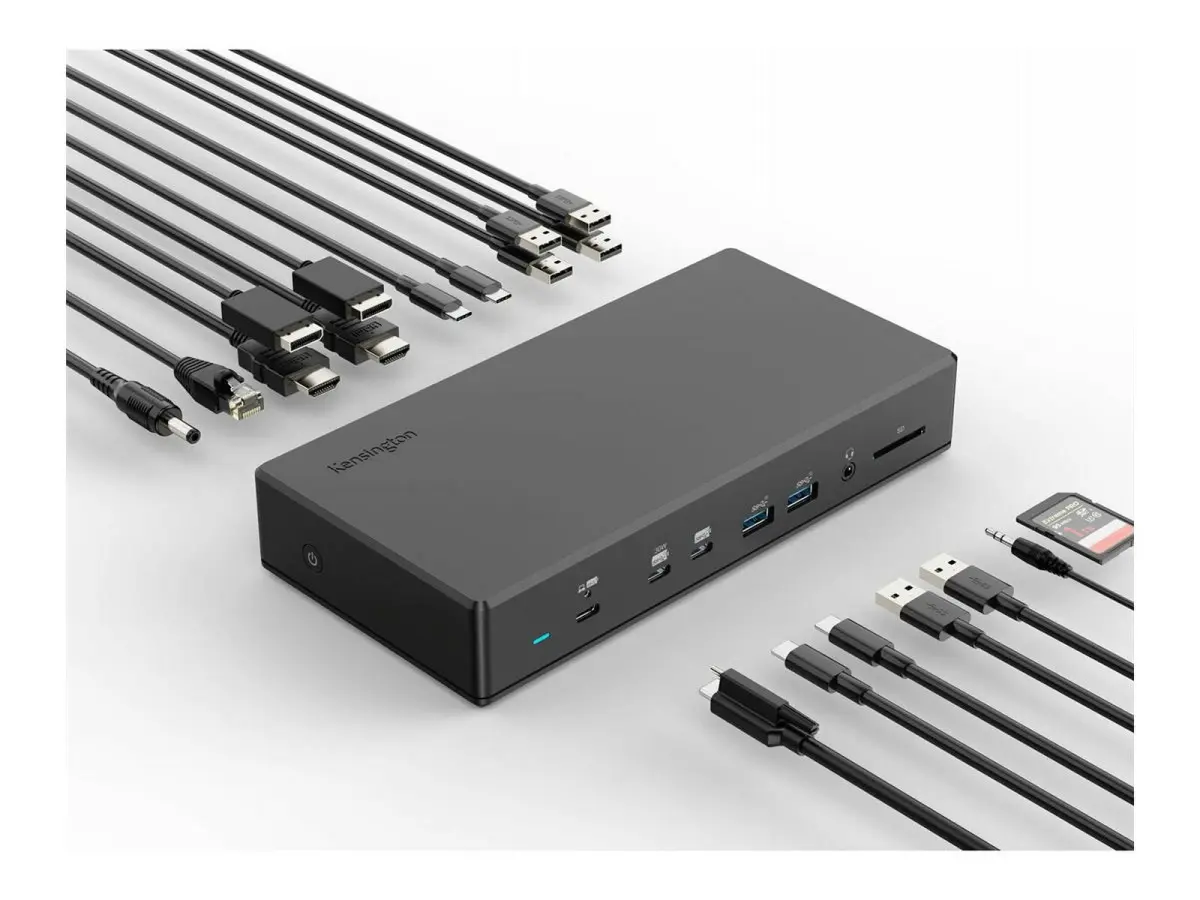 Kensington K34113NA SD4880P USB-C Quad Video Docking Station, Black
