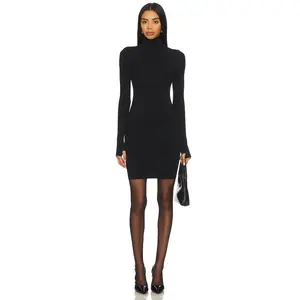 Commando Ballet Body Turtleneck Mini Dress in Black