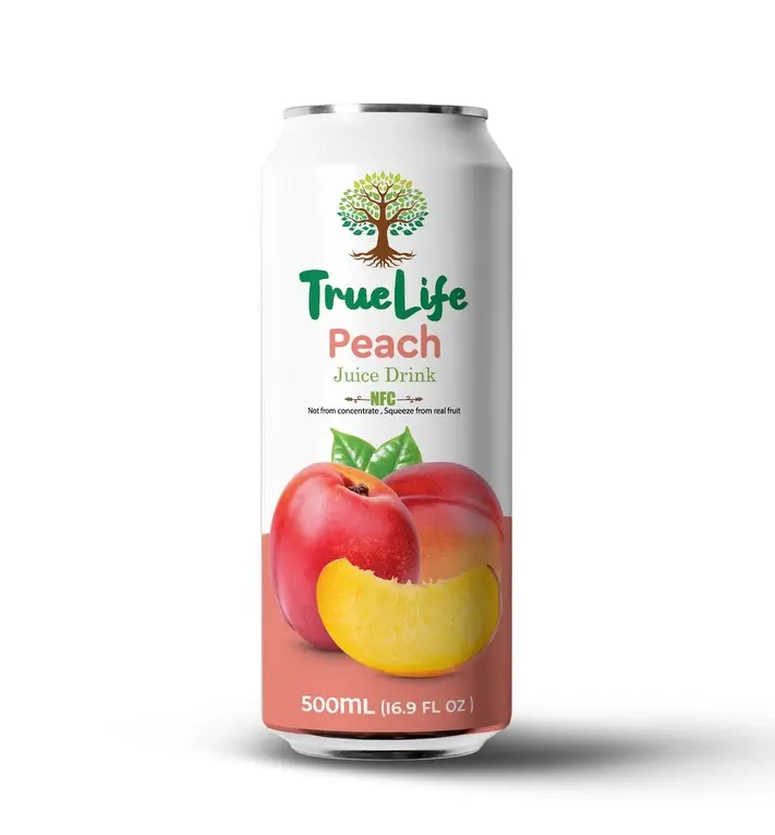 True Life Peach Juice Drink 12Pk Box, Non-Concentrated, Freshly Squeezed, Sweet Beverage