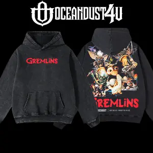 OceanDust4U 'Gremlins' Hoodie 100% Premium Cotton 230gsm Heavyweight Pre-Washed Unisex Classic Top American Made Menswear Apparel - Fabric, Love
