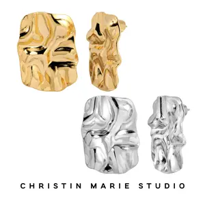 Rectangular Hammered Earrings