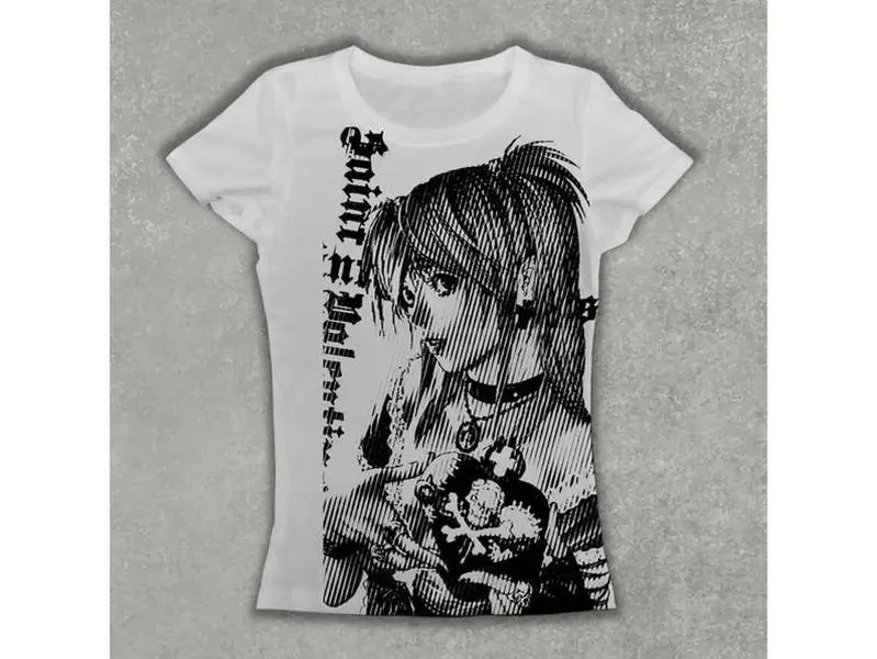 Death Note Misa Amane Gothic Anime Baby Tee Y2K Grunge Harajuku Punk Graphic T-Shirt Fitted Combed Cotton E-Girl Aesthetic Streetwear Top Gift