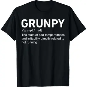 Funny Grunpy Definition Running Runner Gag Marathon T-Shirt,Made in USA