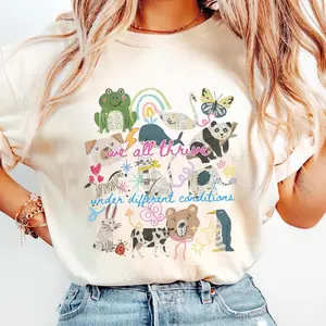 Autism Inclusion Comfort Colors T-Shirt, Artsy Collaged Neurodivergent Shirt, Y2k Retro Special Education Teacher Shirt, Mental Health Shirt