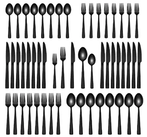 20 Pieces Black Silverware Set Premium Stainless Steel Flatware