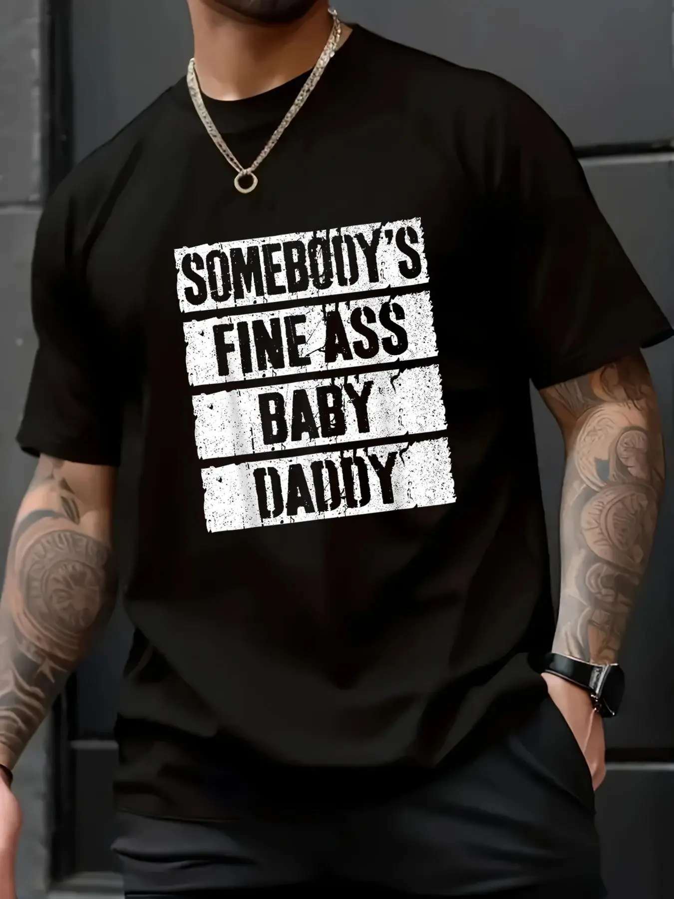 100% Cotton Unisex Somebody's Fine Ass Baby Daddy Shirt Men Fathers Day T-Shirt - Soft 100% Cotton, Breathable, Casual Short Sleeve Top for Spring & Summer for T-Shirt Lovers