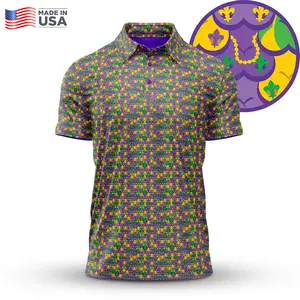 Tee4daddy - Funny Polo Golf Shirt Style Gold Purple, Comfortable Streetwear, Men Polo Shirt, Casual Streetwear outdoorfun outdoorfun