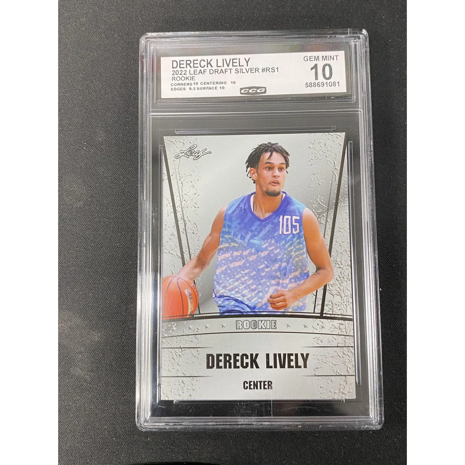 Dereck Lively 2022 Leaf Draft Silver RC Mavericks
