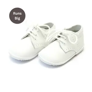 James Boy's White Leather Lace Up Shoe (Baby)