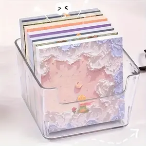 Transparent Vinyl Pen Holder, Desktop Memo Stand, Office Stationery Organizer, Desk Accessories Storage Box, 1pc Transparent Clipboard