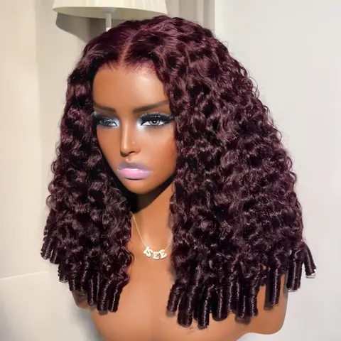 ISEE HAIR Blackcurrant Brunette Burmese Curly Wear Go Wig 9x6 Lace Glueless Human Hair Wig Dark Burgundy Color Wig Pre-Cut Lace & Pre-Plucked Hairline Ready To Wear Beginner Friendly #TikTokShopFallDealsForYou