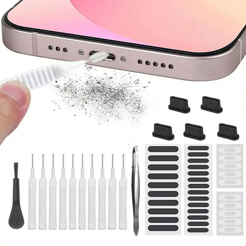 Phone Dust Removal Cleaner Tool Kit, Phone Speaker Dust Removal Tool Kit, Comprehensive Earphones Charge Port Dustproof Cleaning Brush, Phone Accessor