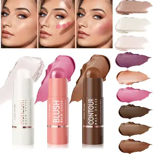 Highlight Blush Contour Stick Set, Multi-Functional Highlighter, Smooth Texture, Long-Lasting, Portable, Ideal for Daily Use