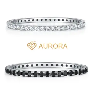 【#57 Galaxy Bangle】Moissanite S925 Sterling Silver Black White High Quality Women Gift Bracelet Synthetic Moissanite