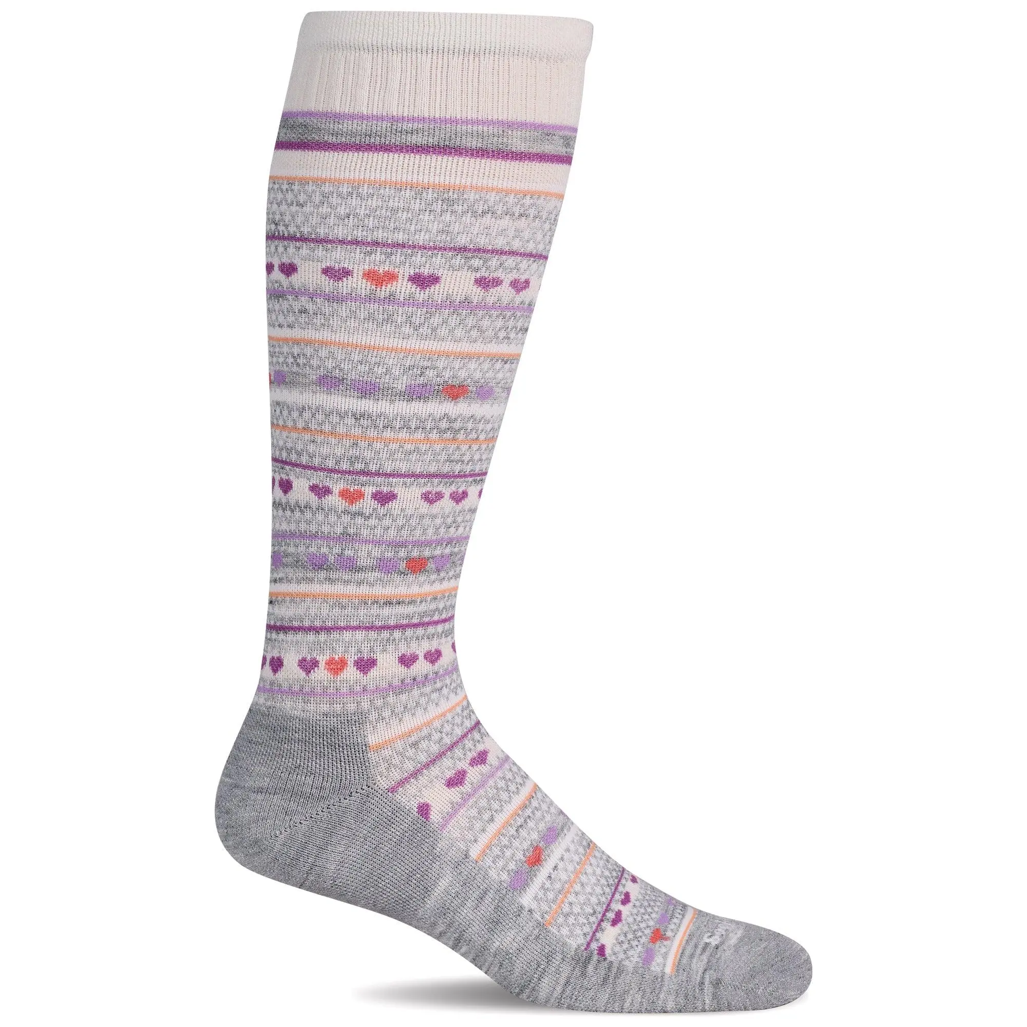 Sockwell Women’s HeartLink | Firm Graduated Compression Socks - Light Grey