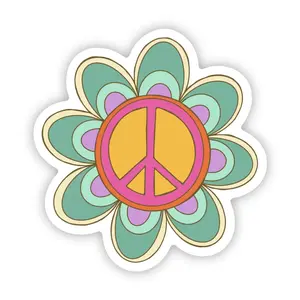 Retro Peace Flower Sticker