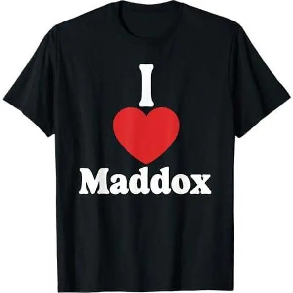 I Love Maddox Heart Groovy Personalized Name Maddox T-Shirt