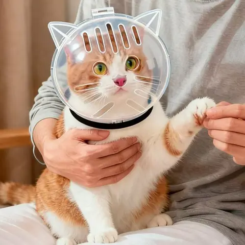 Cat Space Cover Bite-Proof Protective Cover Cat Space Cover for Bathing, Nail Trimming, Grooming, and Preventing Fights Scratch and Lick Protection Pet Elizabeth Collar Supplies