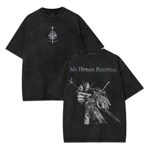 My honest reaction Wylder Elden Ring Nightreign Collection Game Oversized Washed Tee Game Acid Washed Lightweight TSHIRT 3  Fabric Top Cotton Menswear t shirts for men