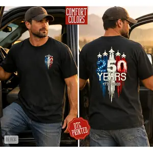 TLXT Fighter Jets 250 Years Shirt Comfort Colors, Trendy Men's Patriotic Tshirt funny men hoodies Eat Sleep Goon Repeat T-Shirt